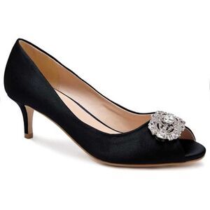 Paradox London Pink Prunella Crystal Embellished Pointed Peep Toe Heels